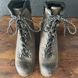 SOREL Women's Conquest Wedge Grey Leather Ankle Boots US 11